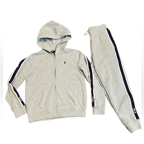 Kid’s Polo Ralph Lauren Matching Set Size Large 12-14 Gray Blue Pink - Picture 3 of 4